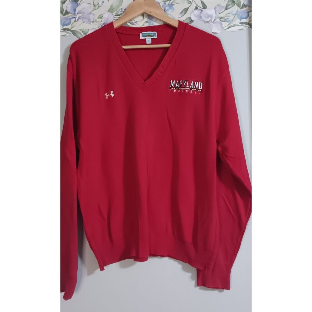 Andrew Rohan Edwards XL Red USA Vintage Knit Maryland Football Athleisure Sweate